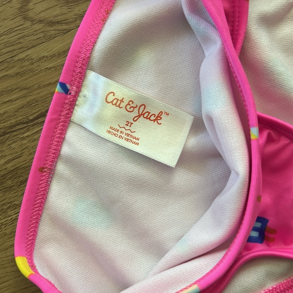 Cat & Jack Pink Rashguard Swim Set - Picture 5 of 9
